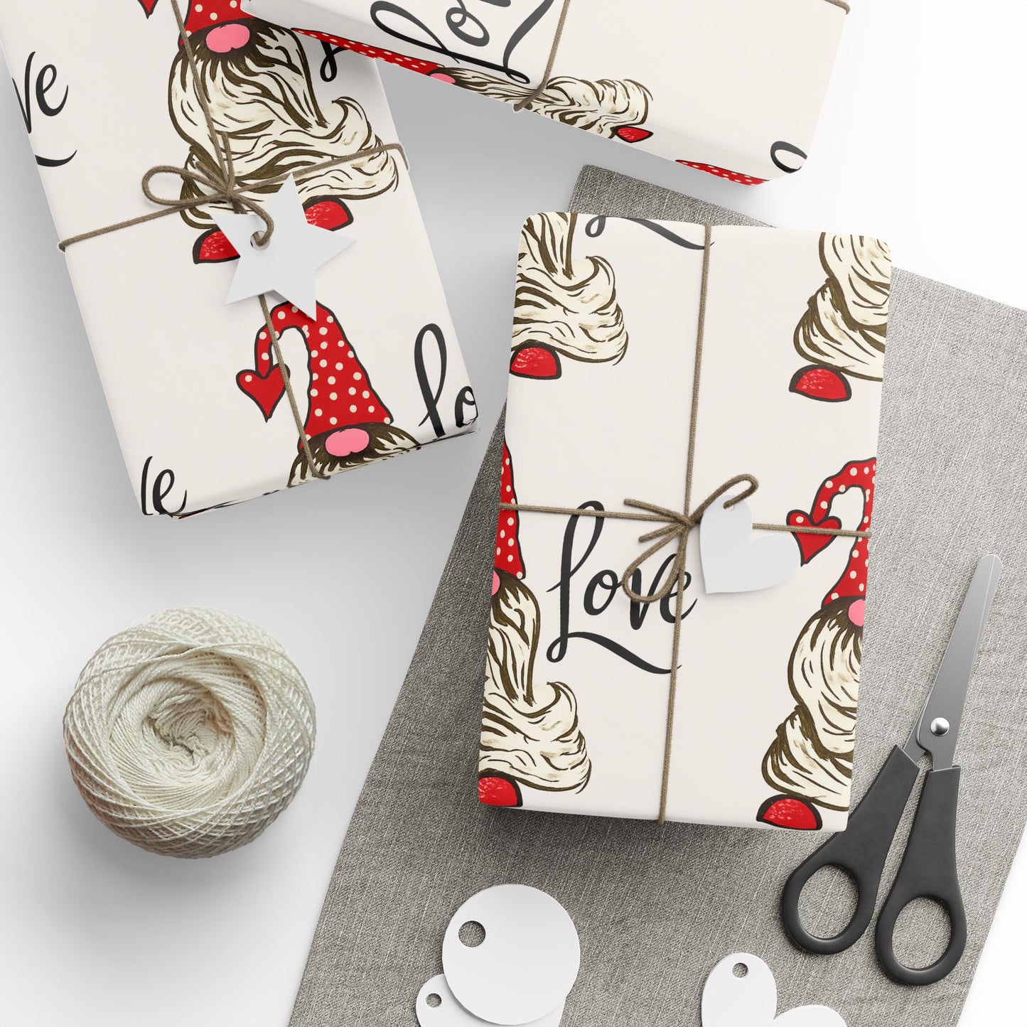 Love Gnome Wrapping Paper - Cute Valentine Holiday Gift Wrap