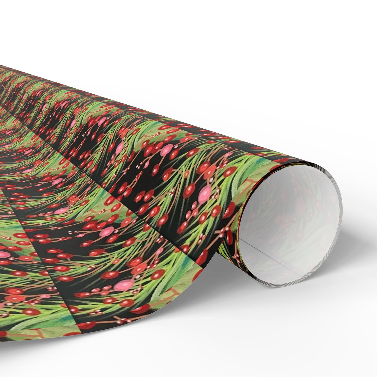Holiday Berry Plaid Wrapping Paper - Festive Red & Green Gift Wrap