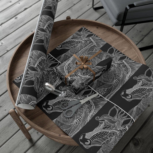 Horse Gift Wrap Paper – Elegant Floral Wrapping Sheets for Weddings, Birthdays & Holidays