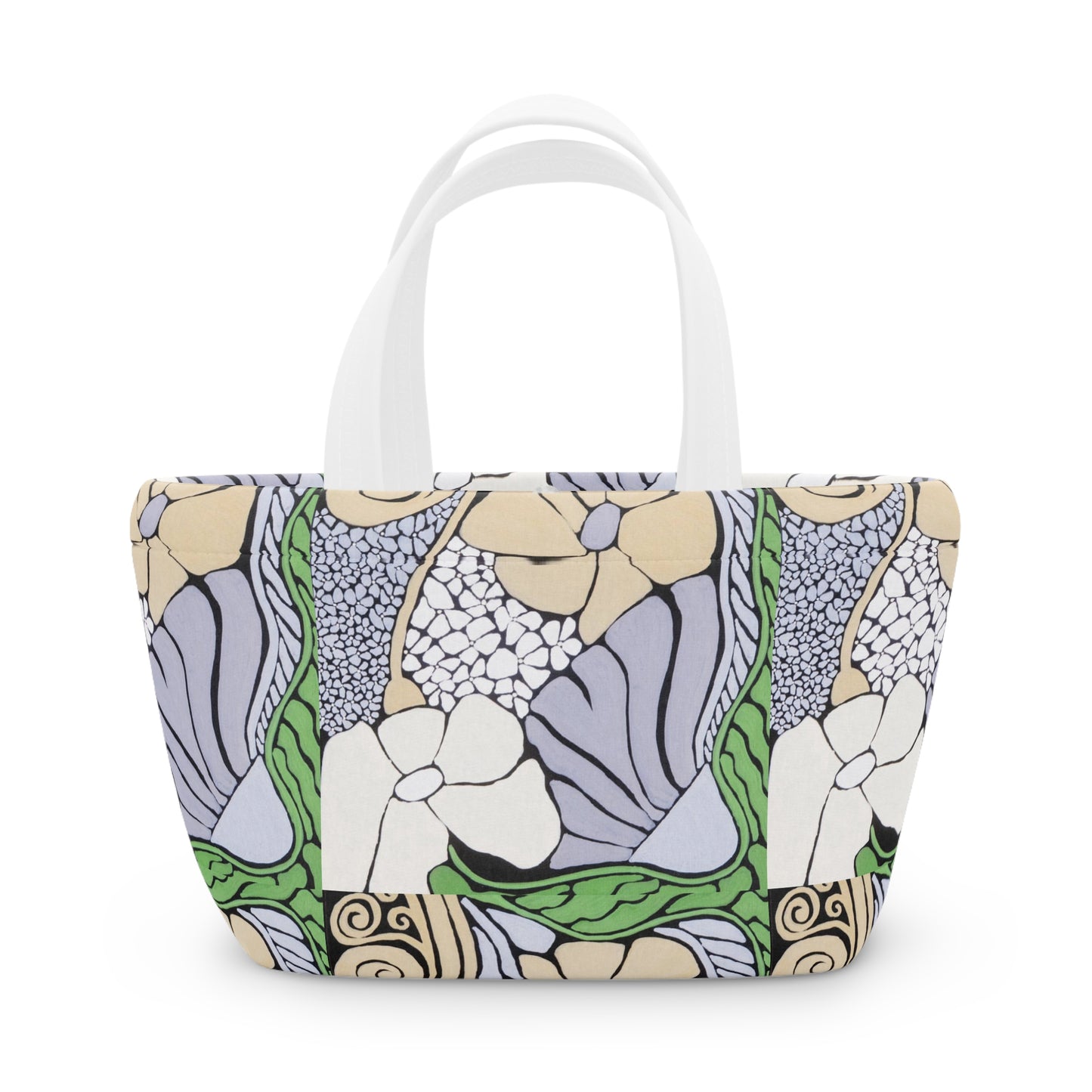 Floral Art Nouveau Lunch Bag — Vintage Botanical Pattern Insulated Tote