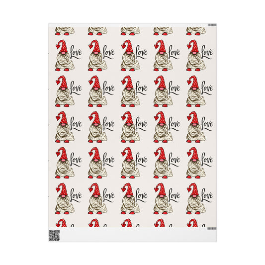 Love Gnome Wrapping Paper - Cute Valentine Holiday Gift Wrap