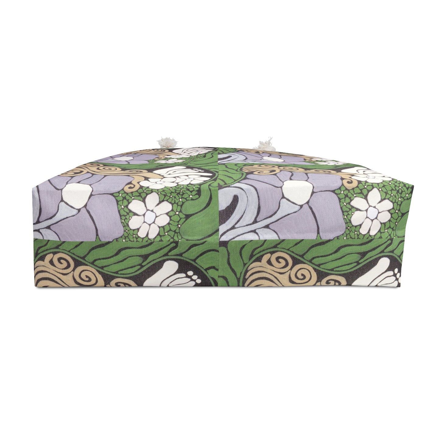 Floral Art Nouveau Weekender Bag — Green & Lavender Travel Tote