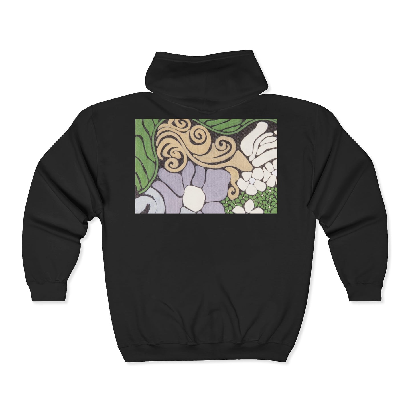 Garden moment Floral Art Zip Hoodie — Vintage Botanical Garden Design
