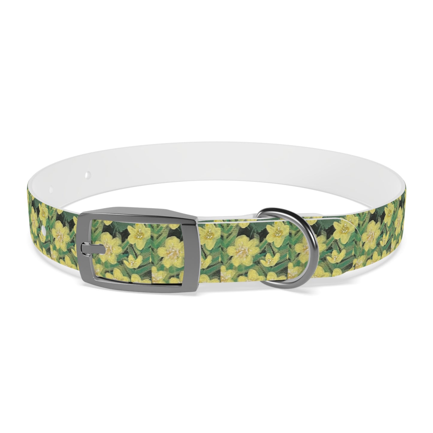 Yellow Floral Dog Collar — Spring Daffodil Pattern for Small & Medium Dogs