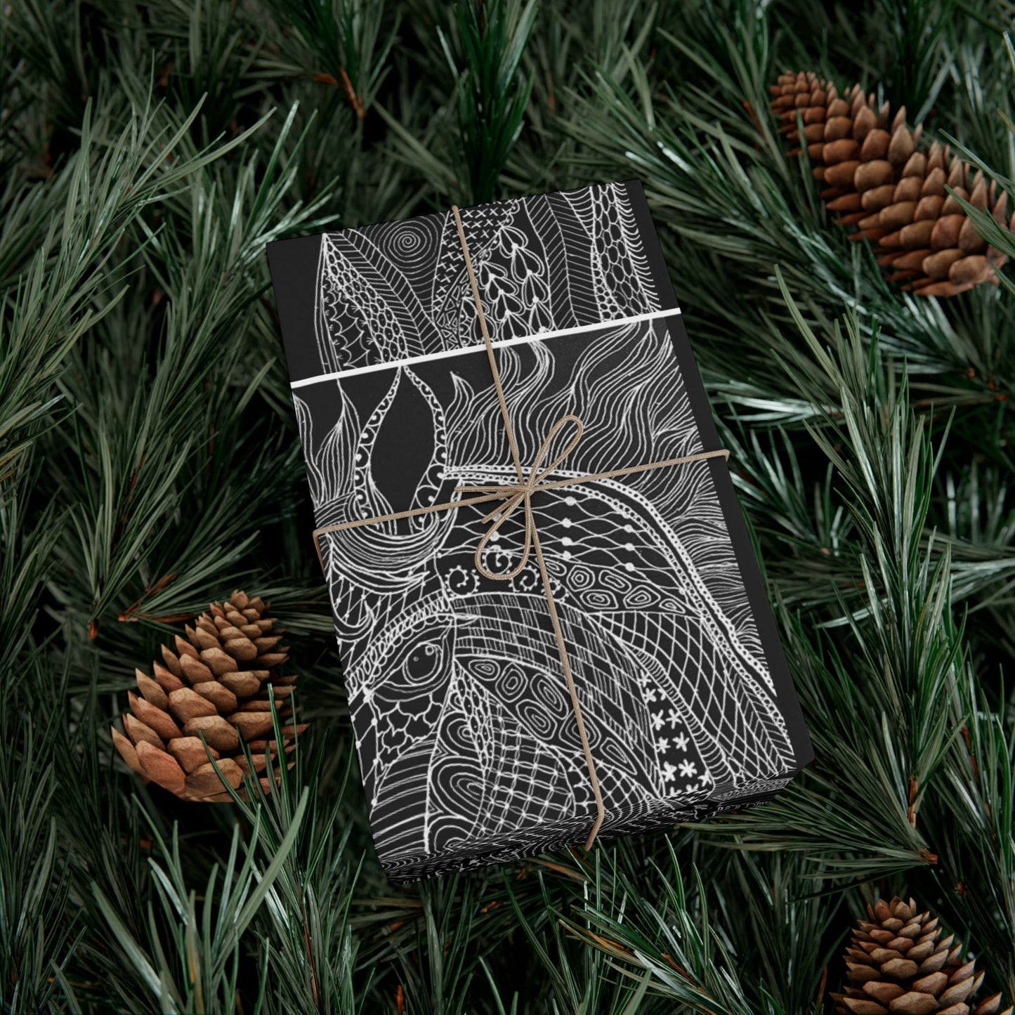 Horse Gift Wrap Paper – Elegant Floral Wrapping Sheets for Weddings, Birthdays & Holidays