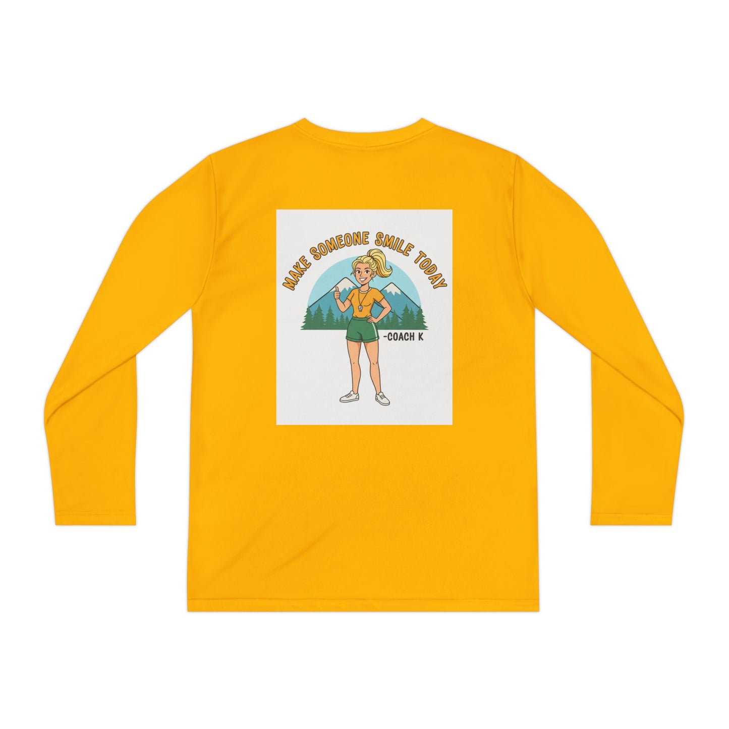 Youth Long Sleeve Tee — 'Run Mountain Climb Train' Graphic Athletic Shirt