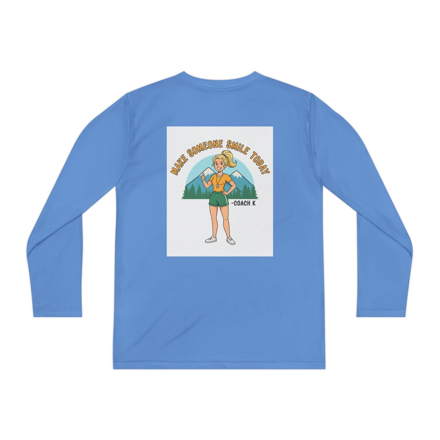 Youth Long Sleeve Tee — 'Run Mountain Climb Train' Graphic Athletic Shirt