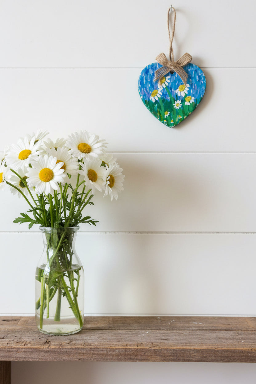 Daisy meadow heart charm