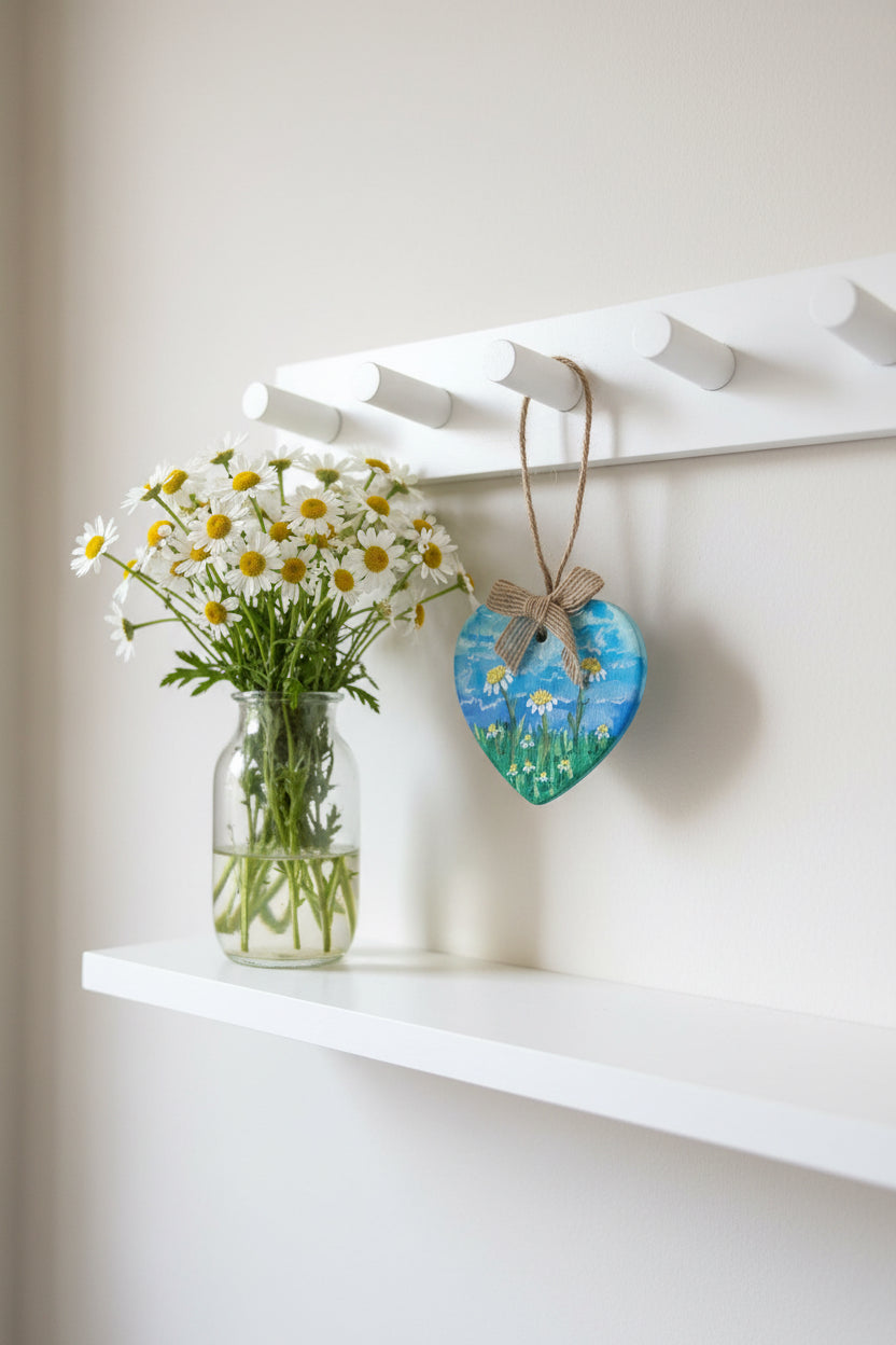 Daisy heart charm